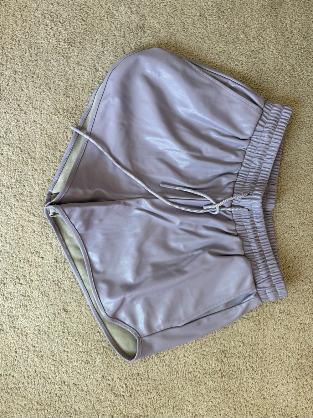 7 For All Mankind Lavender Faux Leather Athletic Shorts